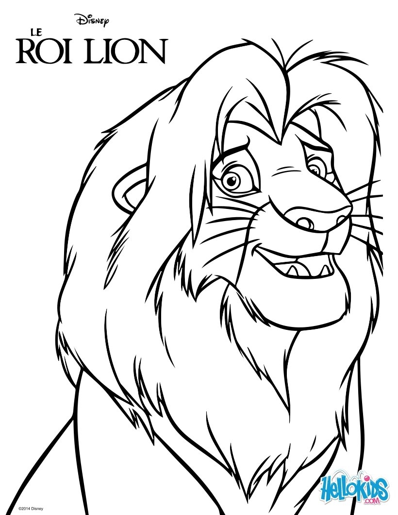 The Lion King Simba Coloring Pages Hellokids The Lion King Simba Coloring Pages Hellokids