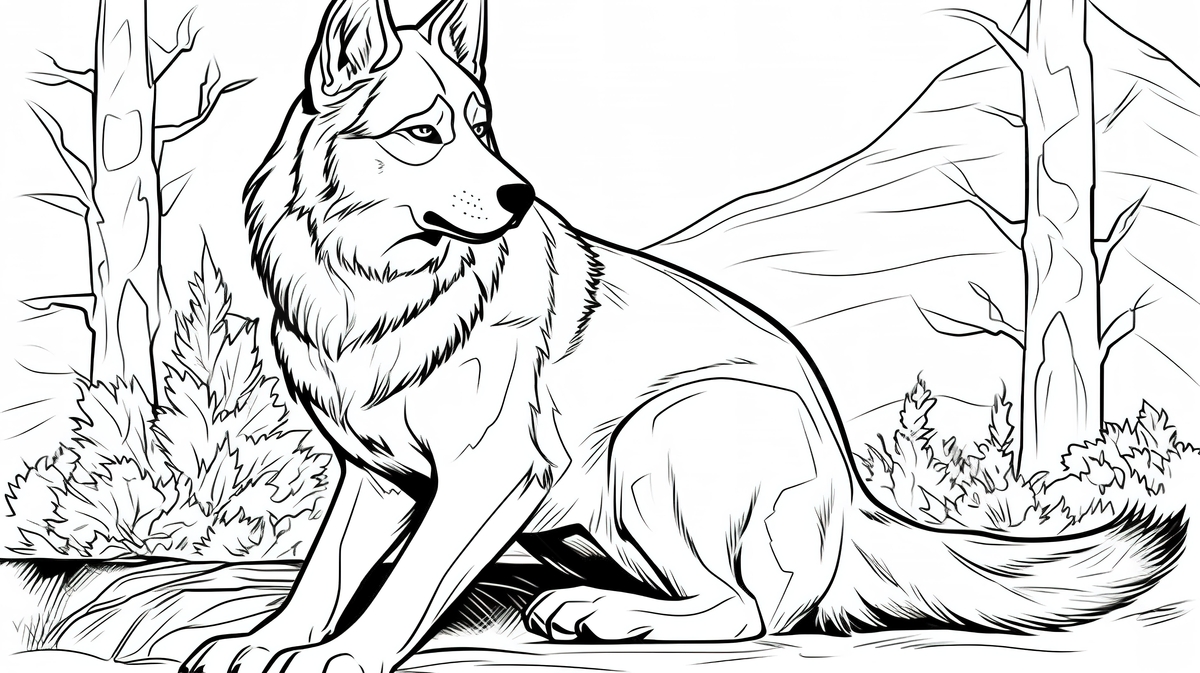 coloring page printable dog