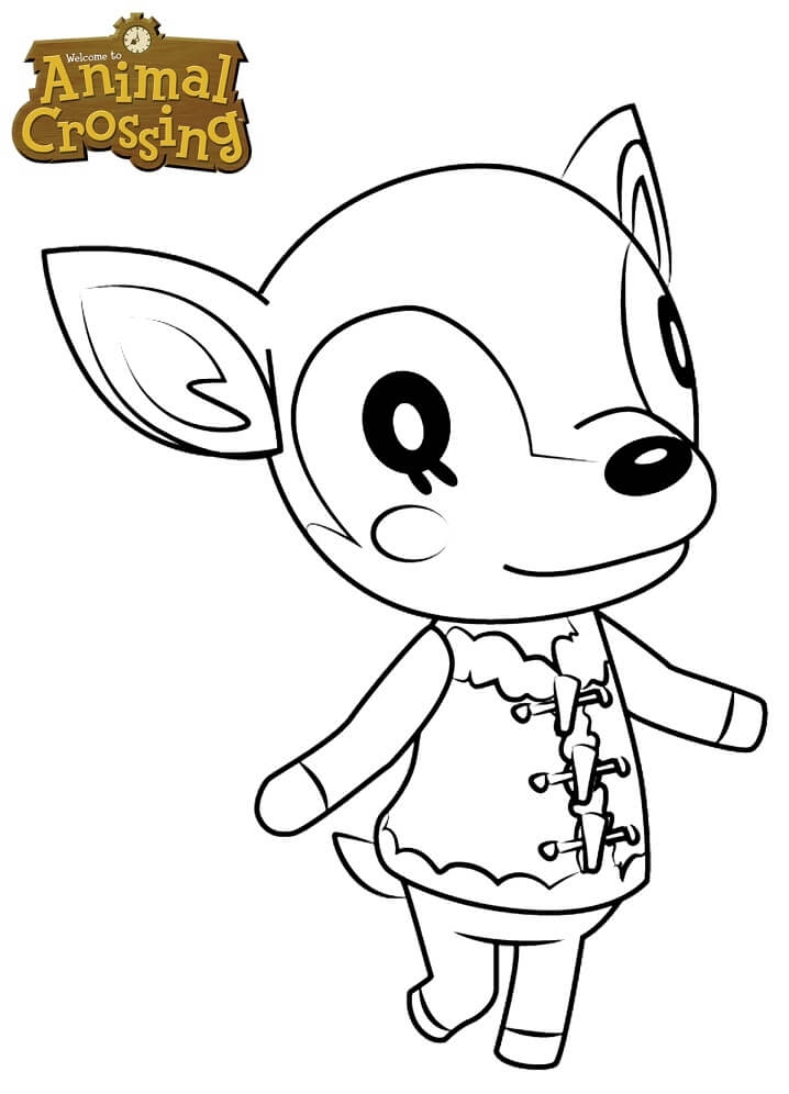 Tia From Animal Crossing Coloring Page Free Printable Coloring Pages 
