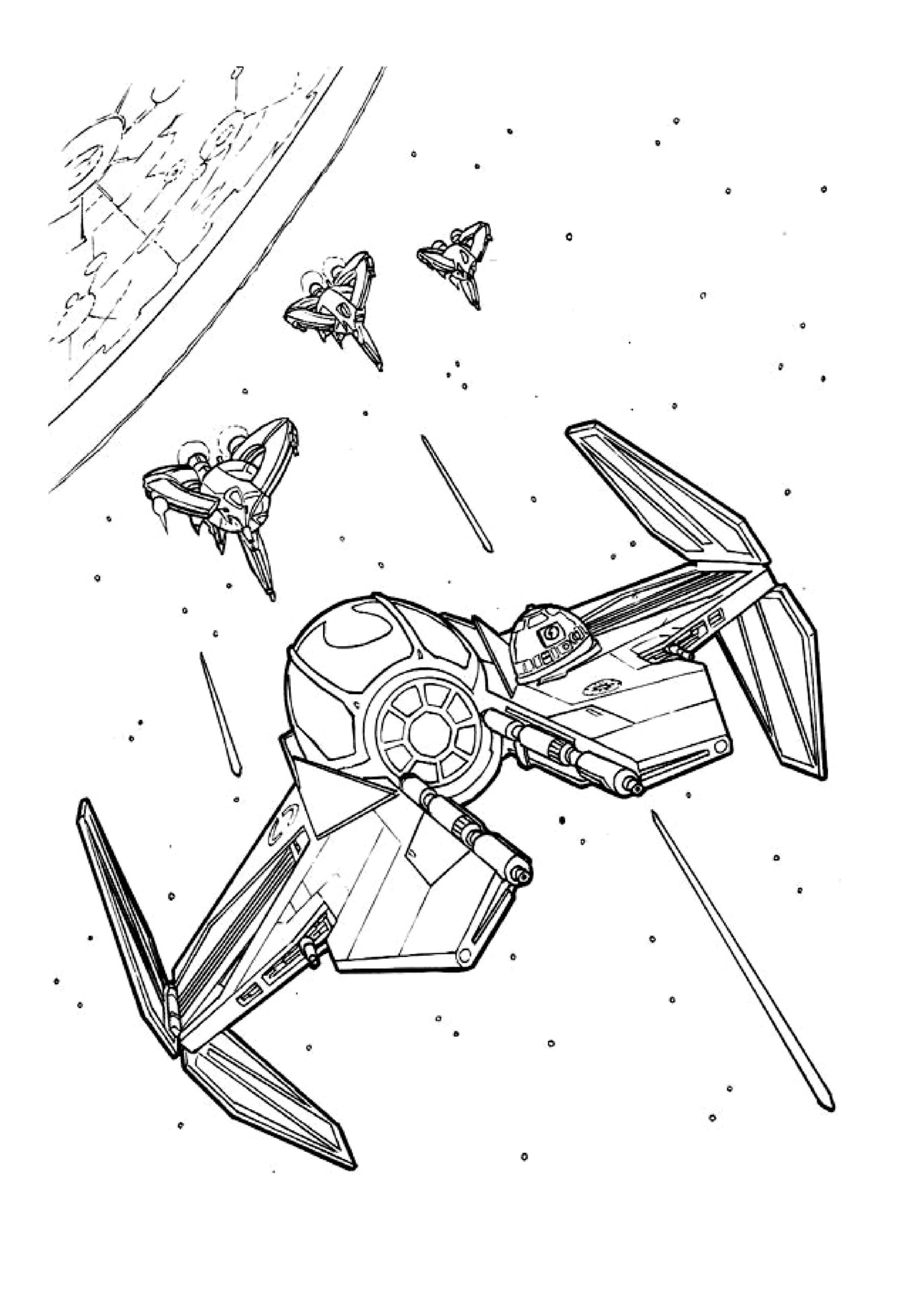 Tie Fighter Star Wars Coloring Pages For Kids