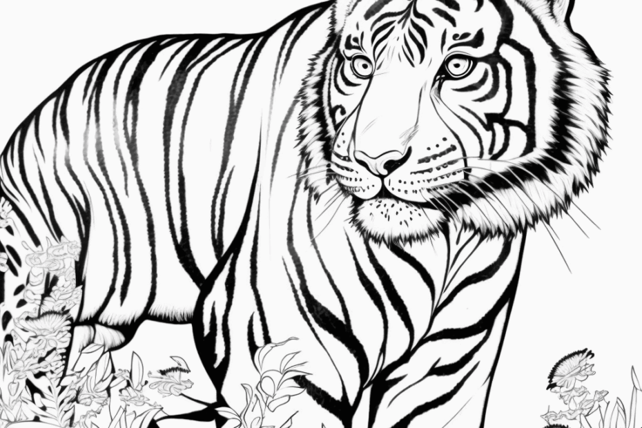Tiger Coloring Page Lulu Pages
