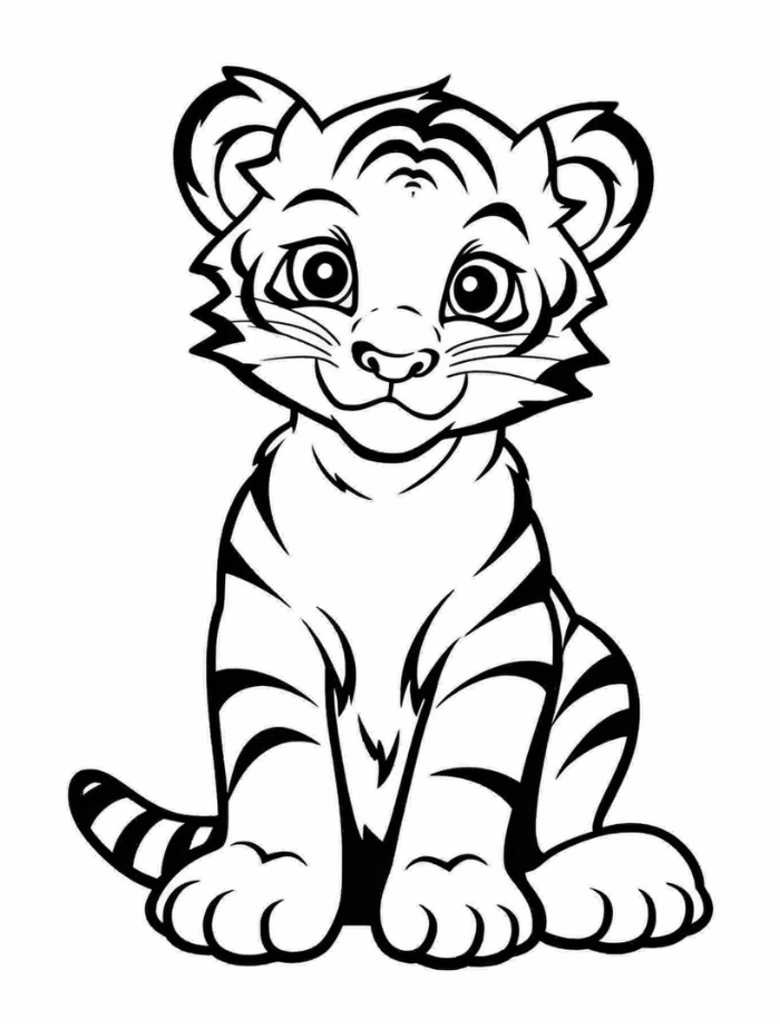 Tiger Coloring Pages Hue Therapy