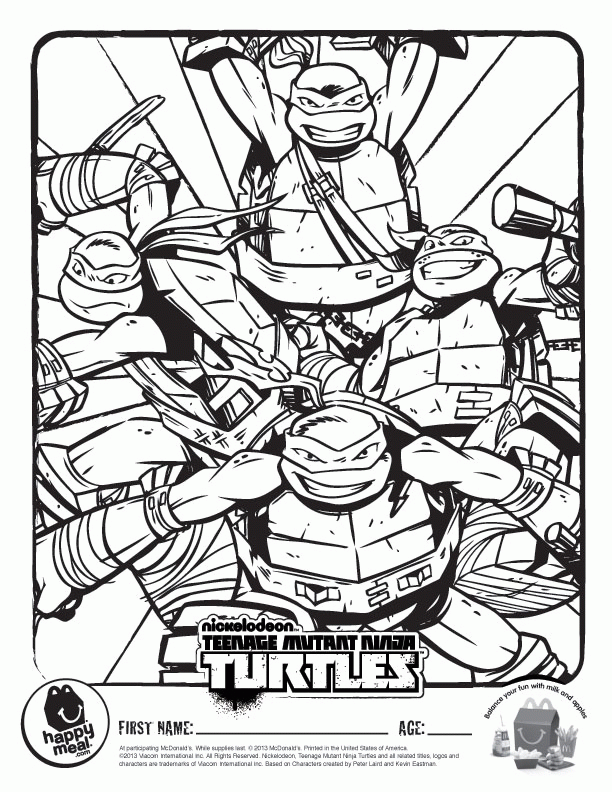TMNT Printable Coloring Pages Coloring Home
