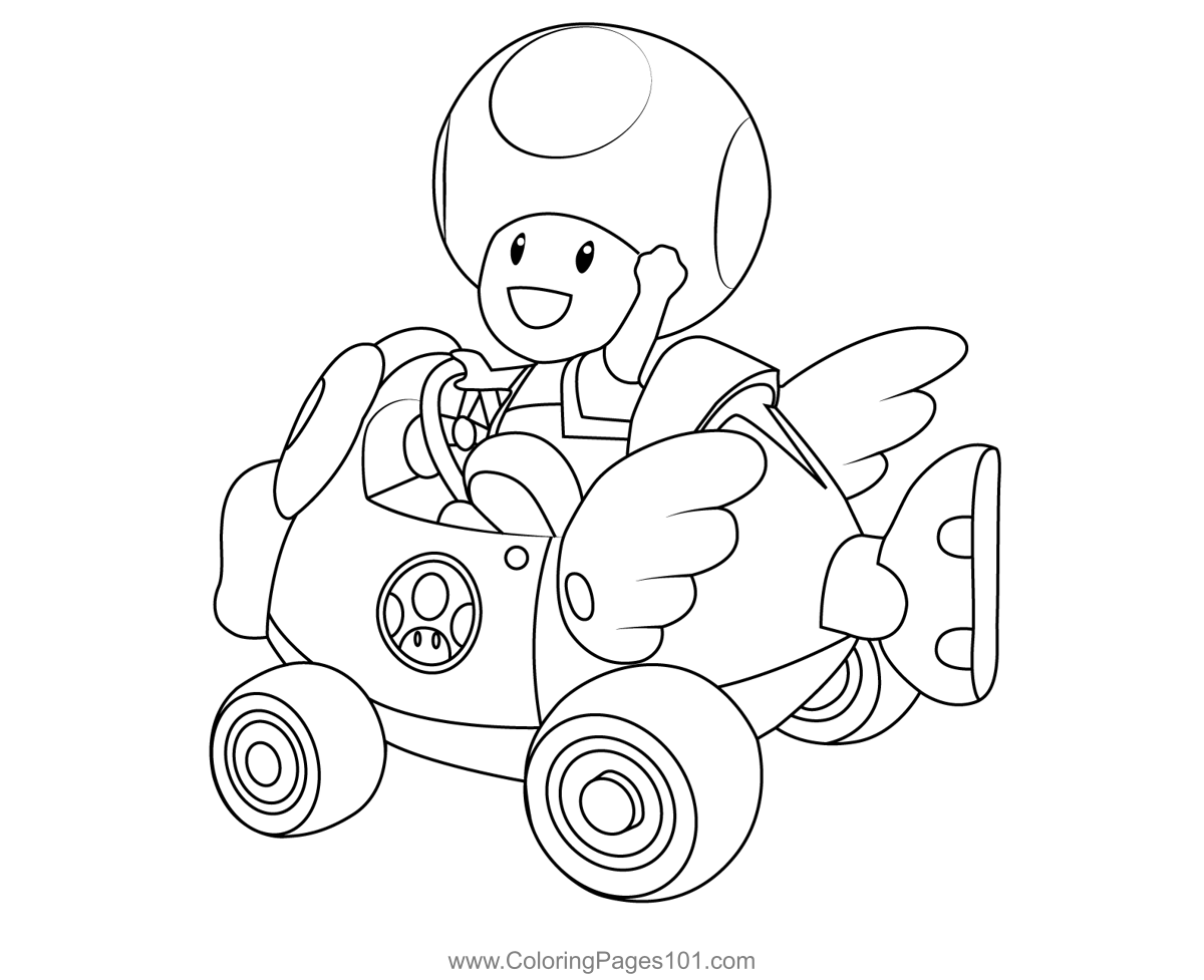 Toad Mario Kart Coloring Page For Kids Free Mario Kart Printable Toad Mario Kart Coloring Page For Kids Free Mario Kart Printable