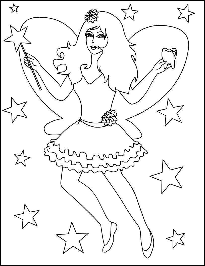 Tooth Fairy Coloring Pages Coloring Home Tooth Fairy Coloring Pages Coloring Home