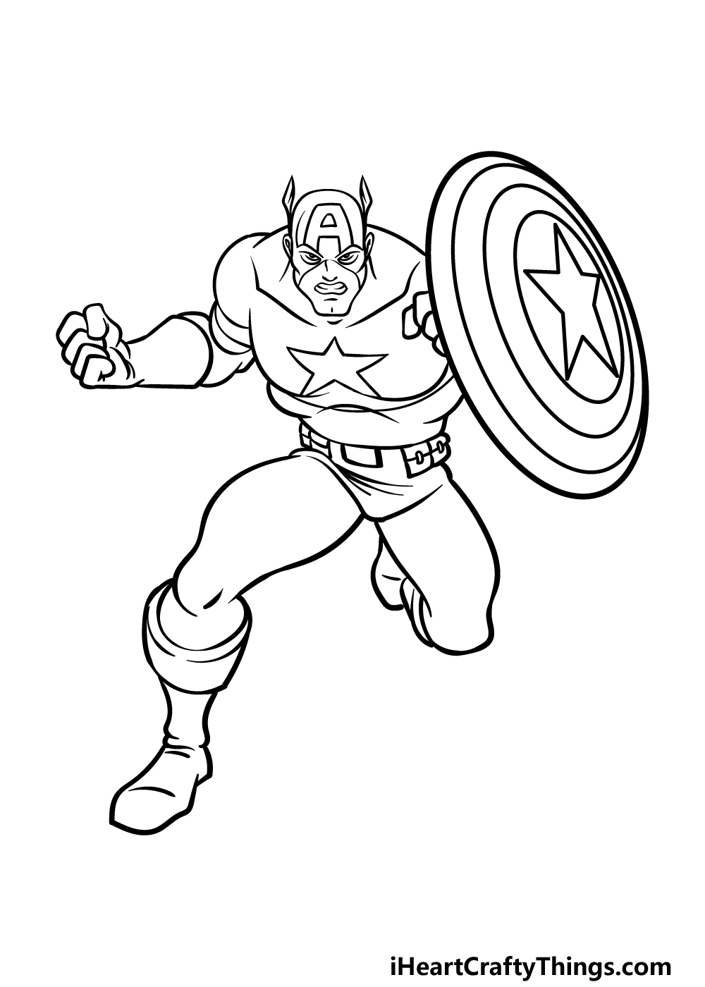 Captain America drawing for colouring
