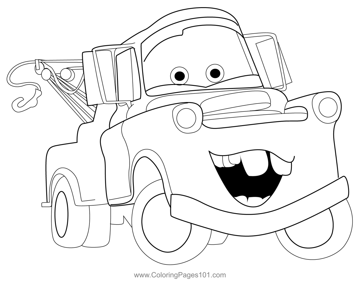Tow Mater Cars Coloring Page For Kids Free Cars Printable Coloring Tow Mater Cars Coloring Page For Kids Free Cars Printable Coloring