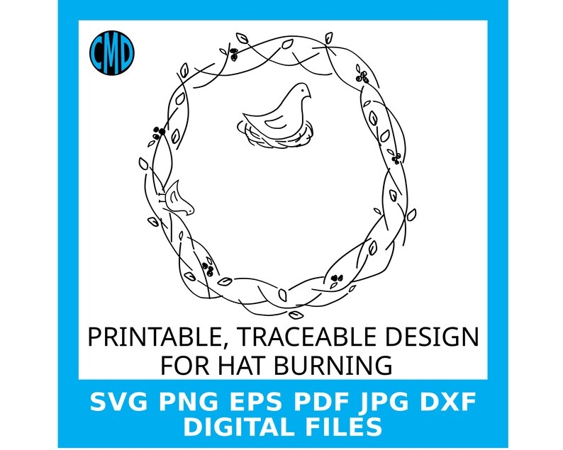 Traceable Hat Burning Design Birds Nest Design Pattern Print Trace 