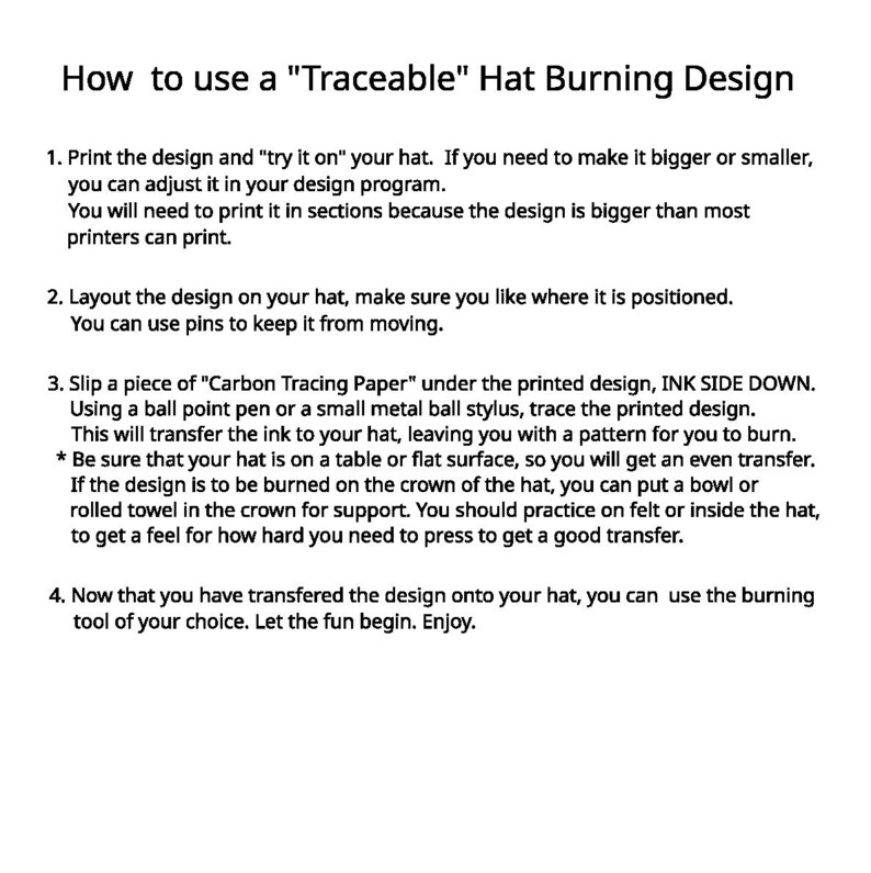 Traceable Hat Burning Design Birds Nest Design Pattern Print Trace 