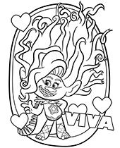 Trolls Coloring Page With Viva