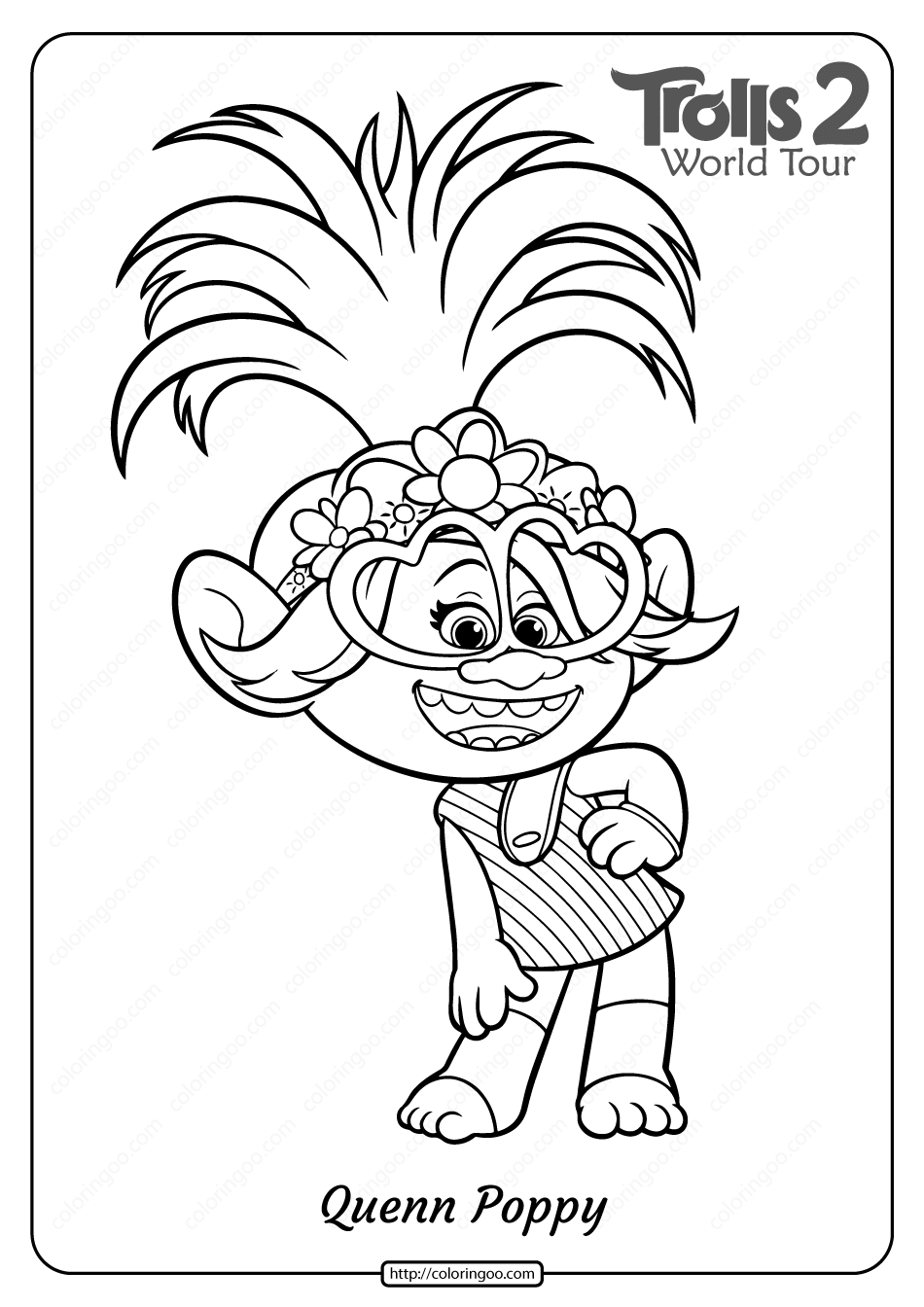 trolls poppy coloring page
