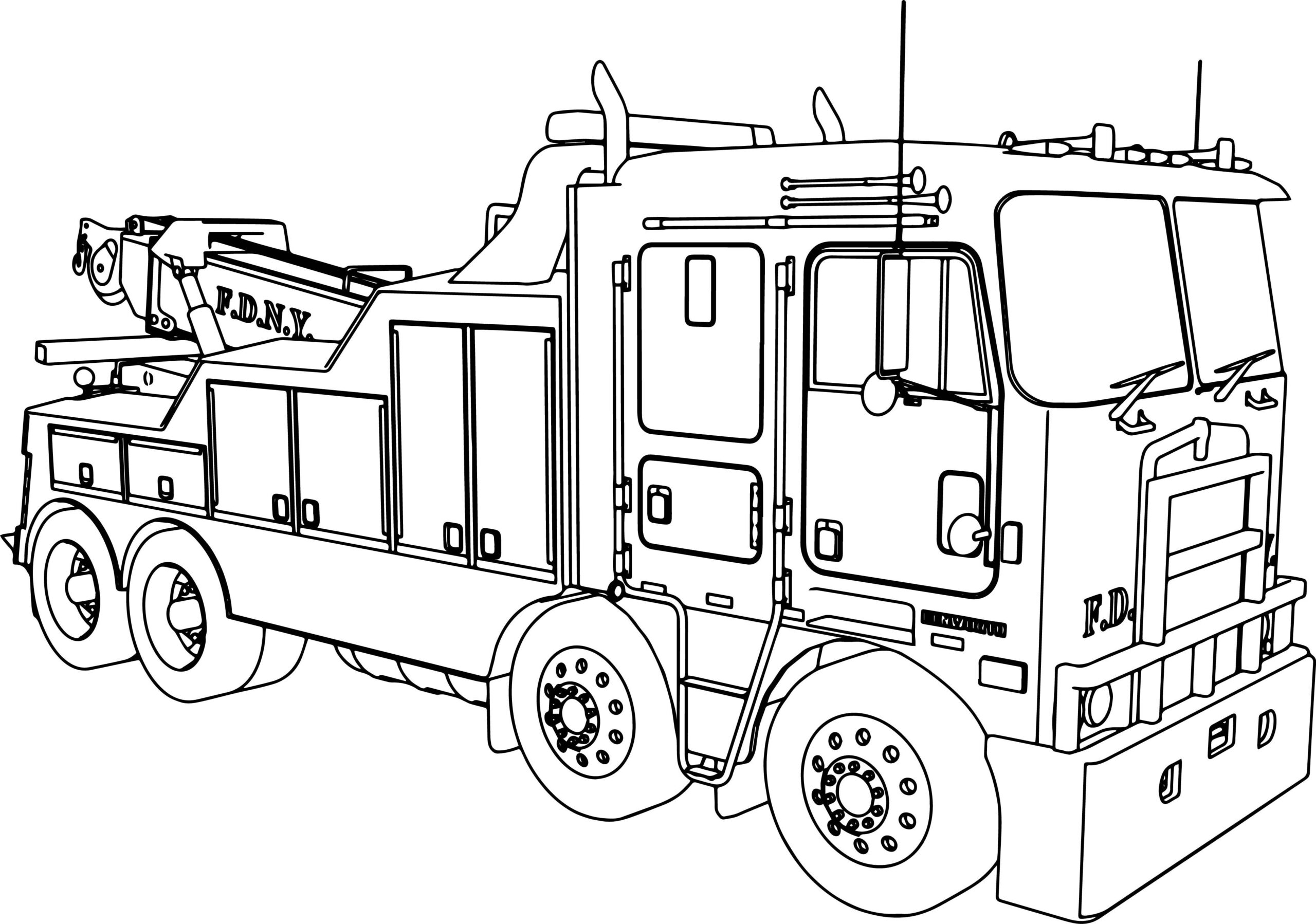 Trucks To Color Printable Trucks To Color Printable