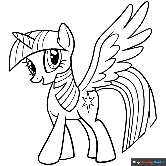 Twilight Sparkle From My Little Pony Coloring Page Easy Drawing Guides Twilight Sparkle From My Little Pony Coloring Page Easy Drawing Guides