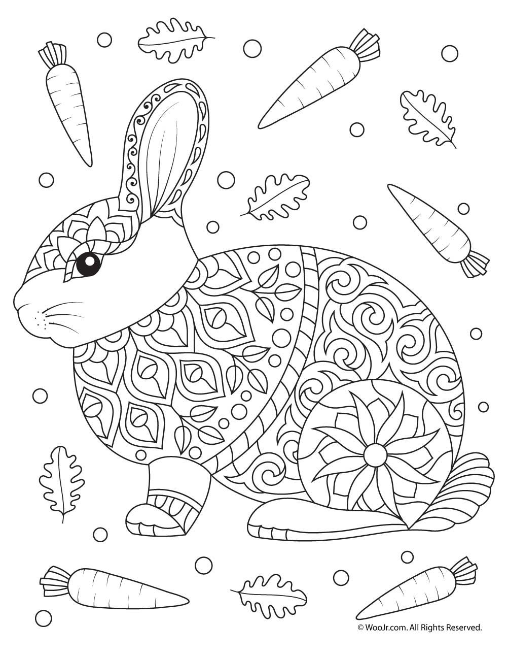 bunny coloring pages for adults