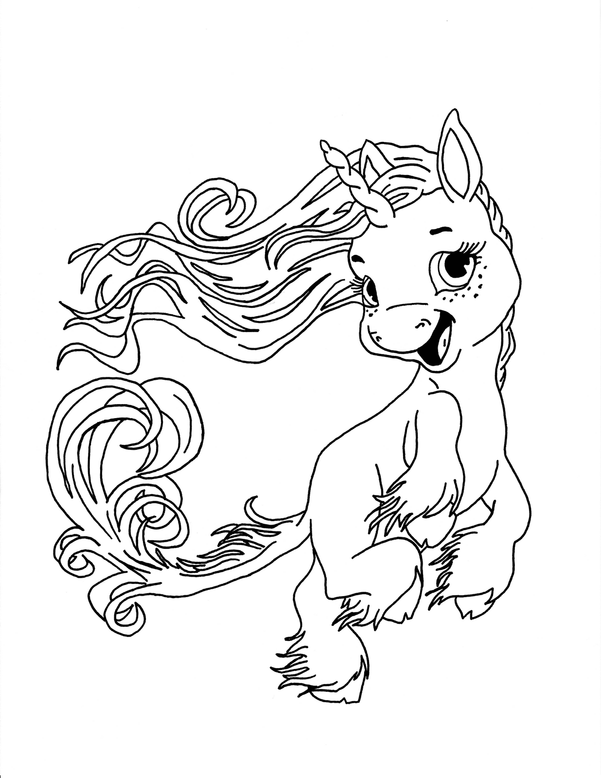 free unicorn color page