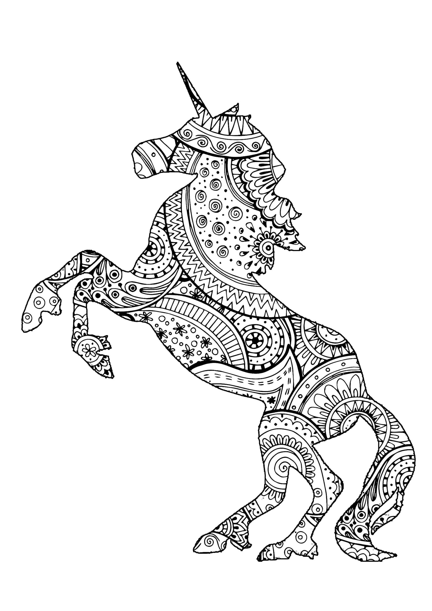 unicorn coloring pages for adults