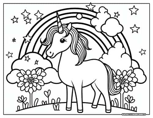 Unicorn Coloring Pages Superstar Worksheets