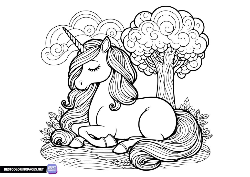 Unicorn Colouring Free Printable Coloring Pages