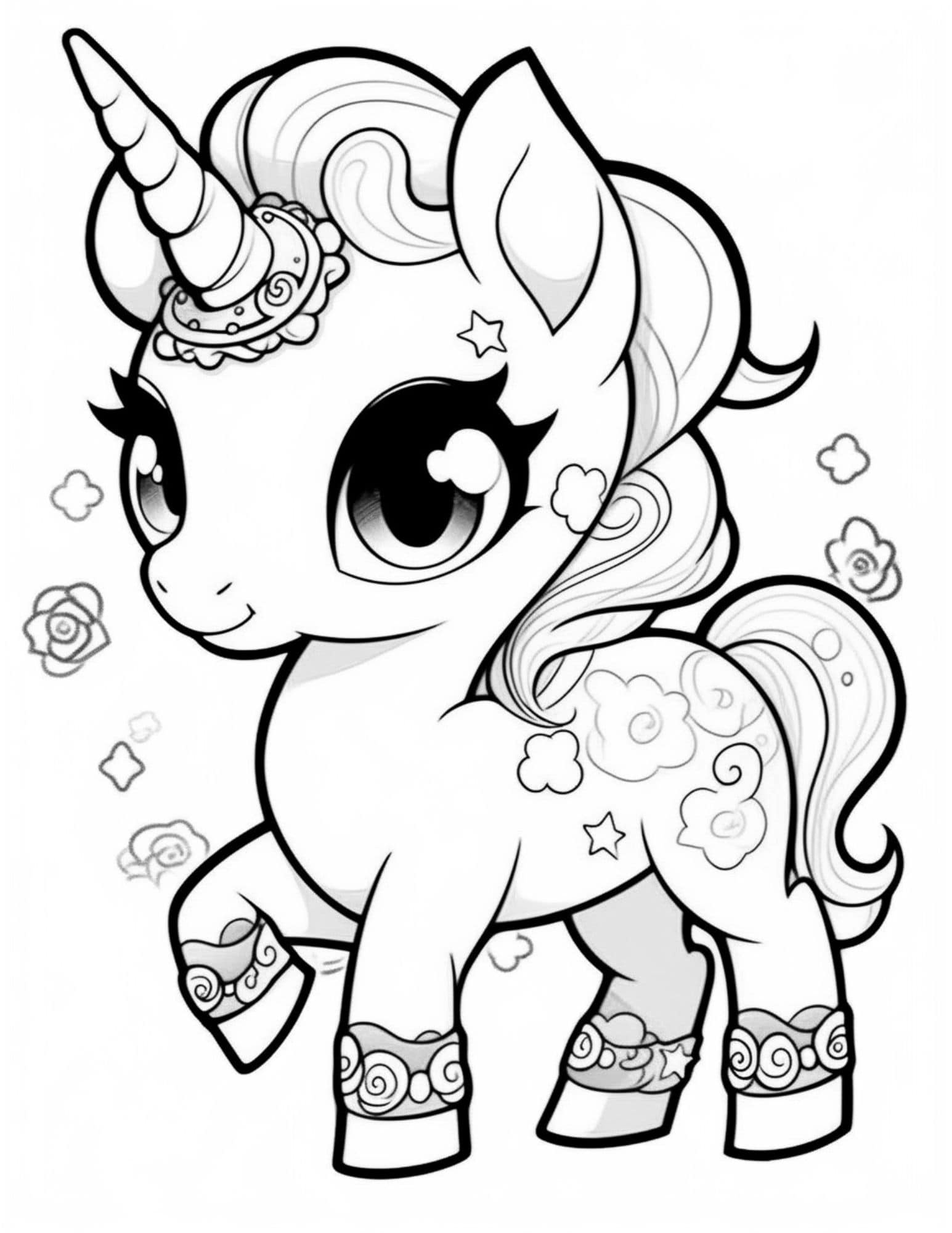 Unicorn Family Coloring Page Coloring Pages