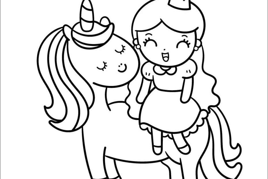 Unicorn Girl Coloring Pages Coloring Home