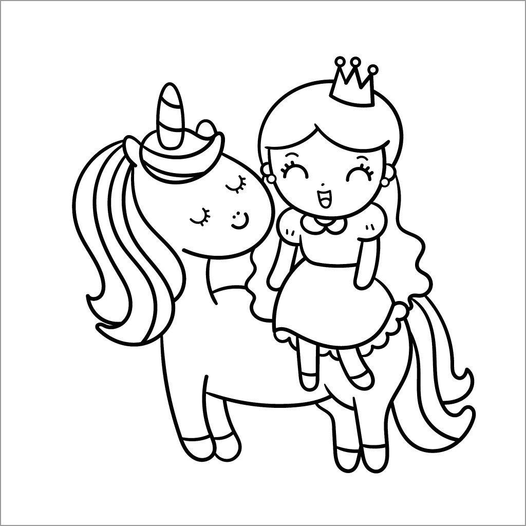 Unicorn Girl Coloring Pages Coloring Home