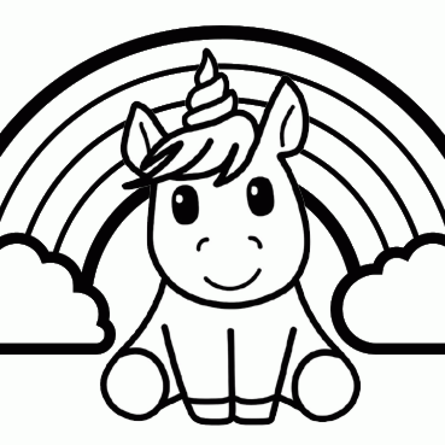 Unicorn With Rainbow Coloring Page Printable Unicorn Rainbows Crista 