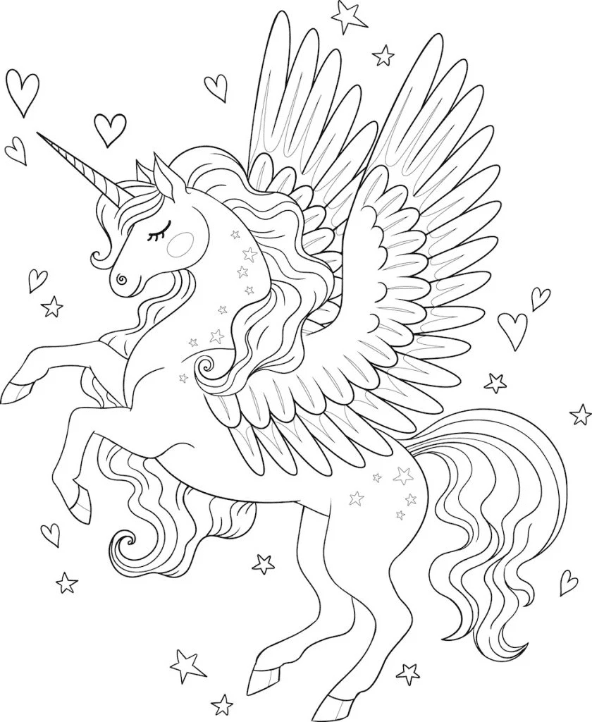 unicorn coloring sheet printable free