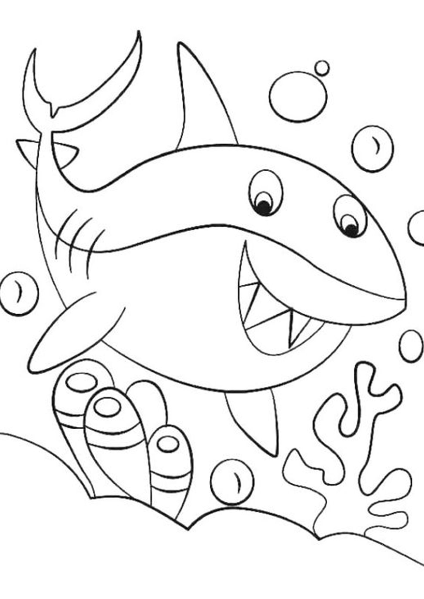 baby shark colouring pages printable