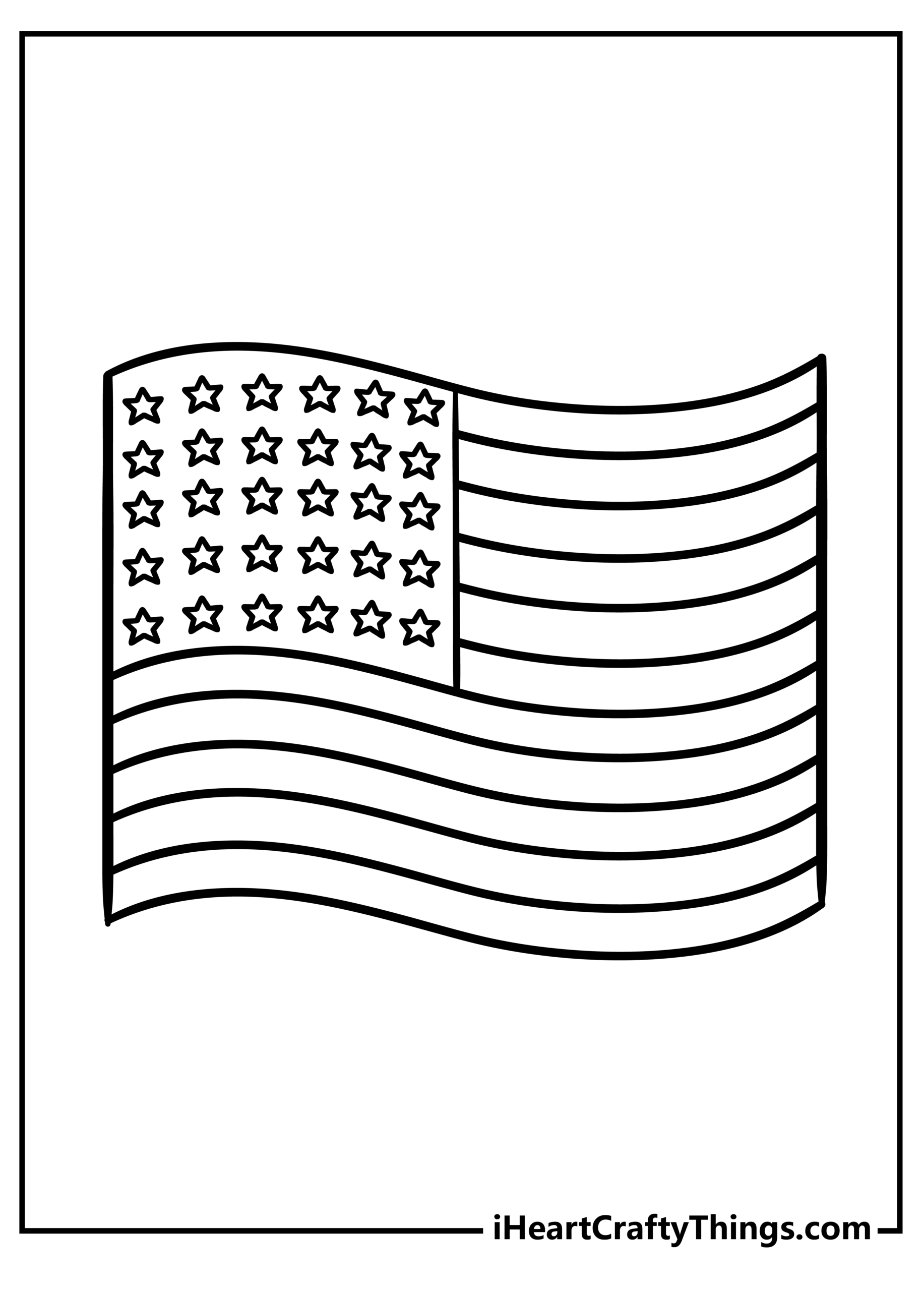USA flag coloring page printable