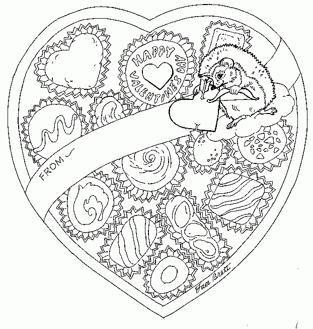 Valentine Candy Coloring Page