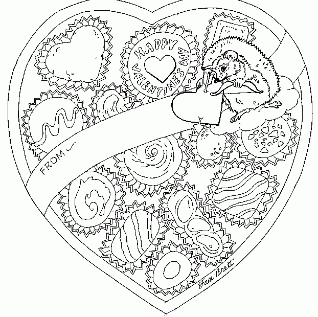 Valentine Candy Coloring Page