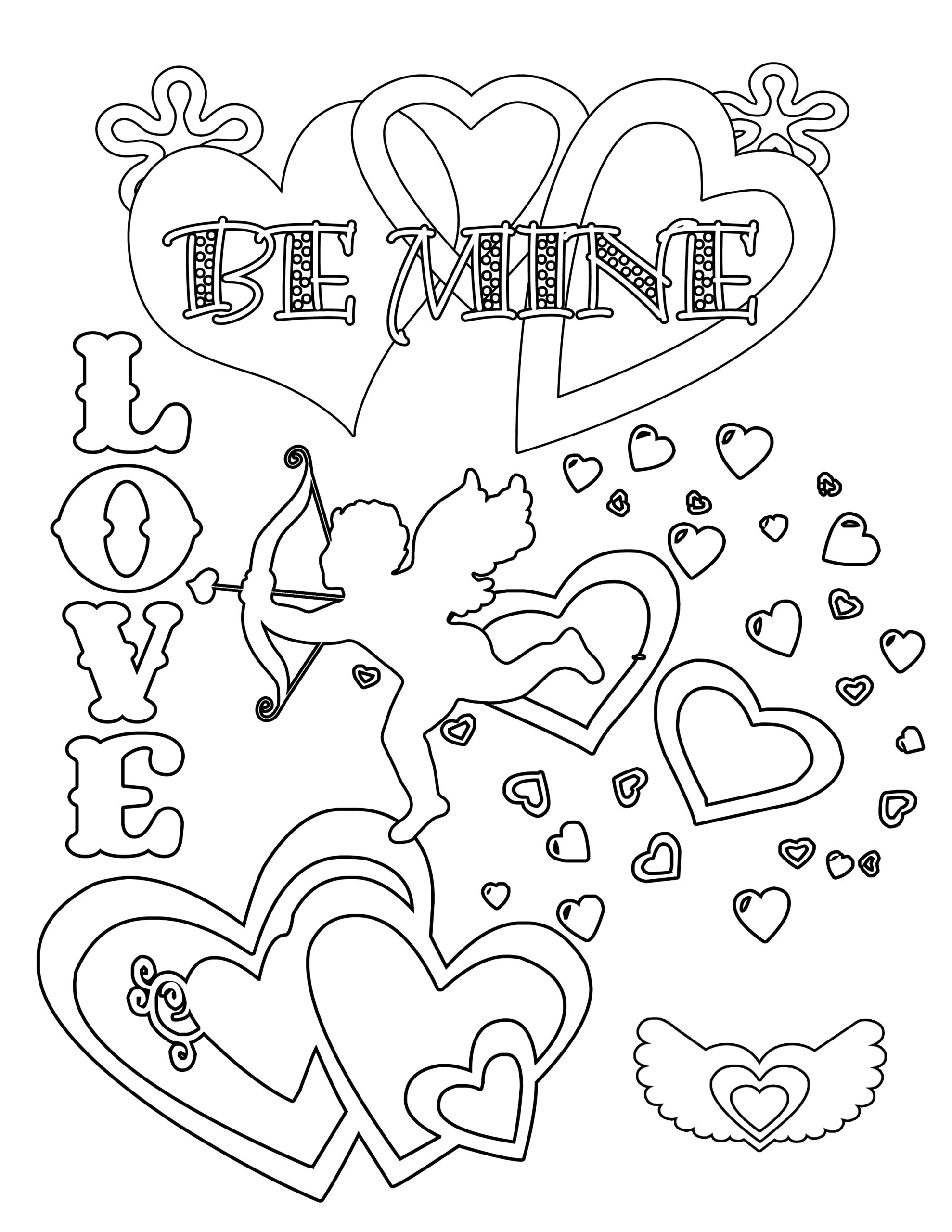 Valentine Printables Valentine Coloring Pages Valentines Day Coloring 
