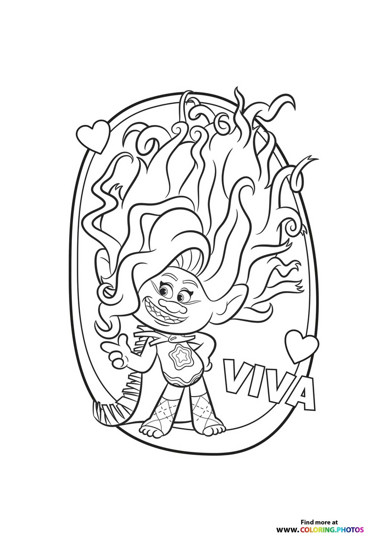 trolls coloring pages viva
