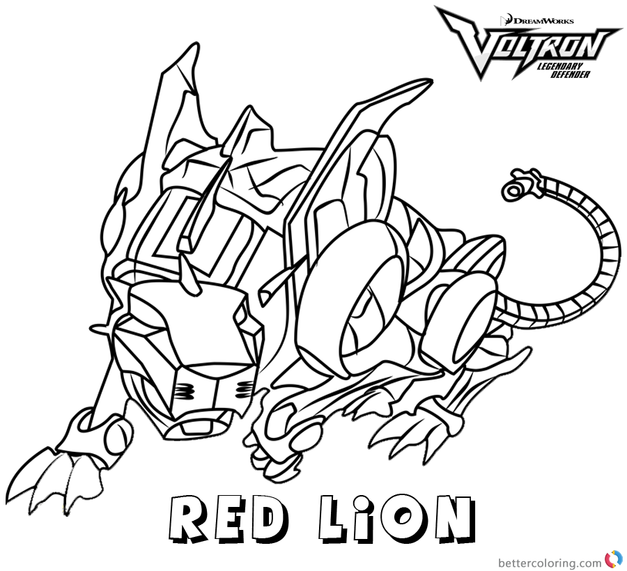 Voltron Coloring Pages Red Lion Free Printable Coloring Pages