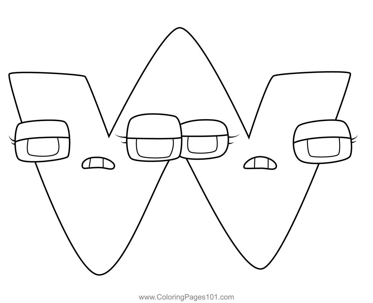 W Alphabet Lore Coloring Page For Kids Free Alphabet Lore Printable 