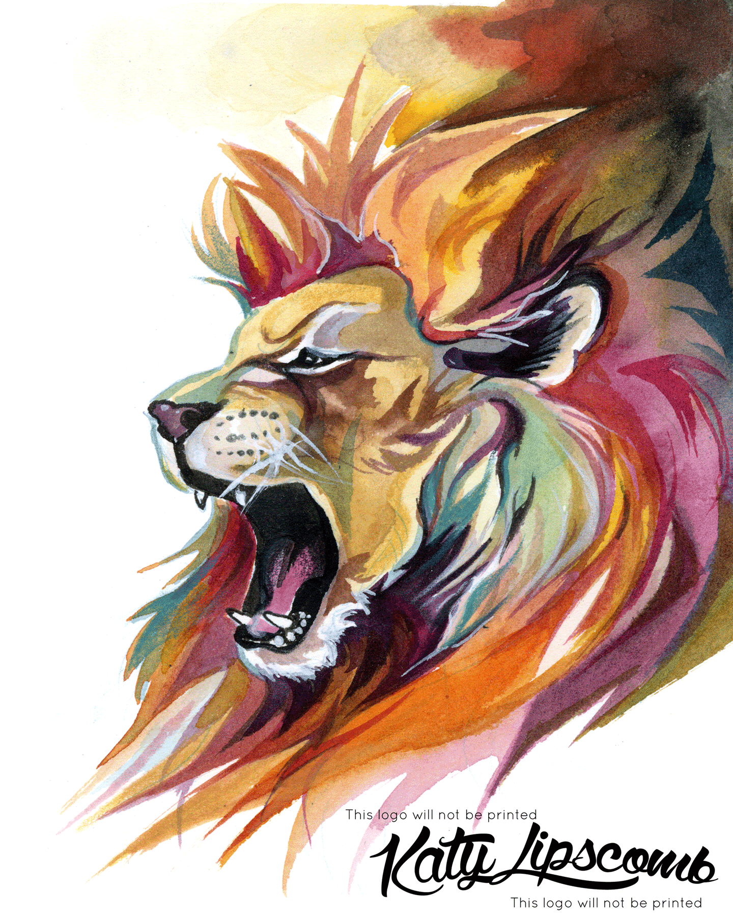 Watercolor Lion Print Katy Lipscomb LLC Online Store Powered By 