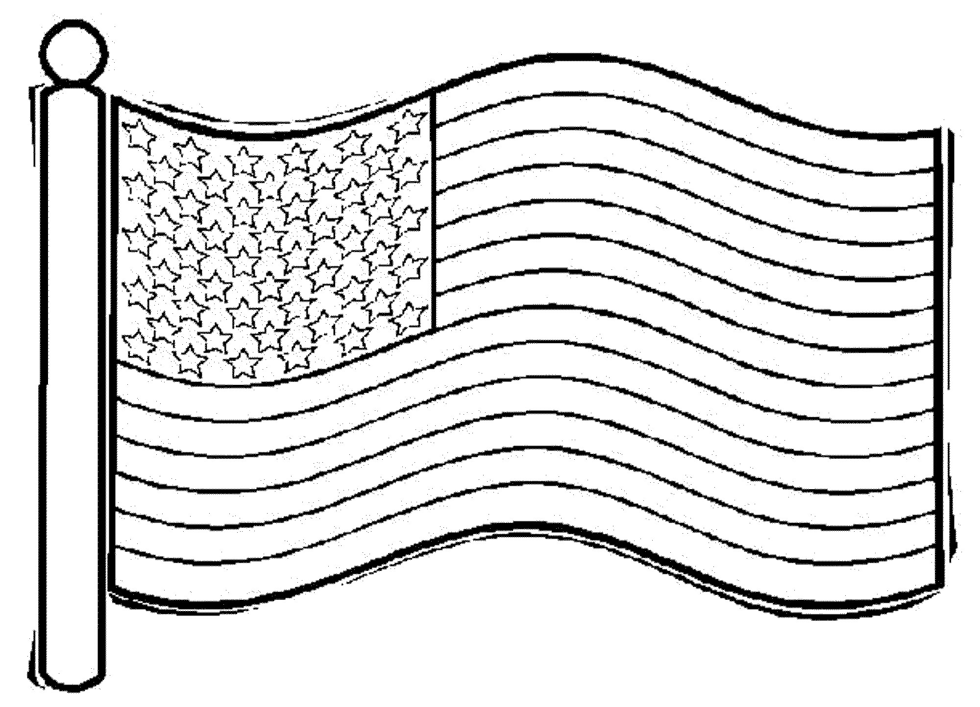 blank american flag to color