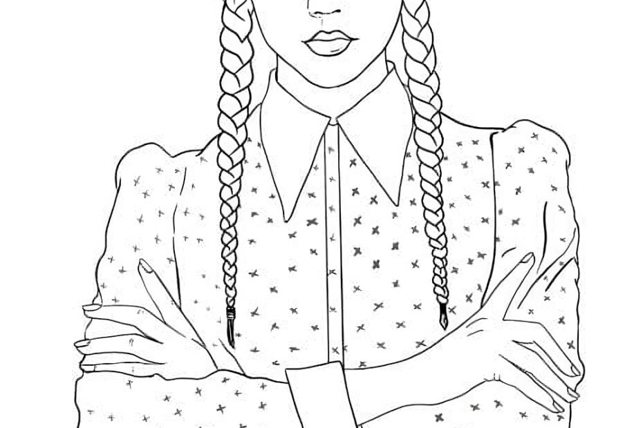 Wednesday Addams Coloring Page Coloring Home