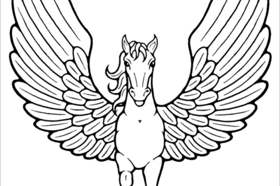 Winged Unicorn Coloring Pages ColoringBay