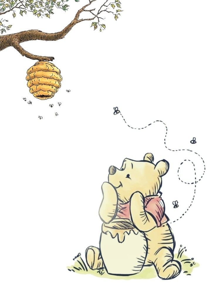 Winnie The Pooh Drawing Cute Classic Decor