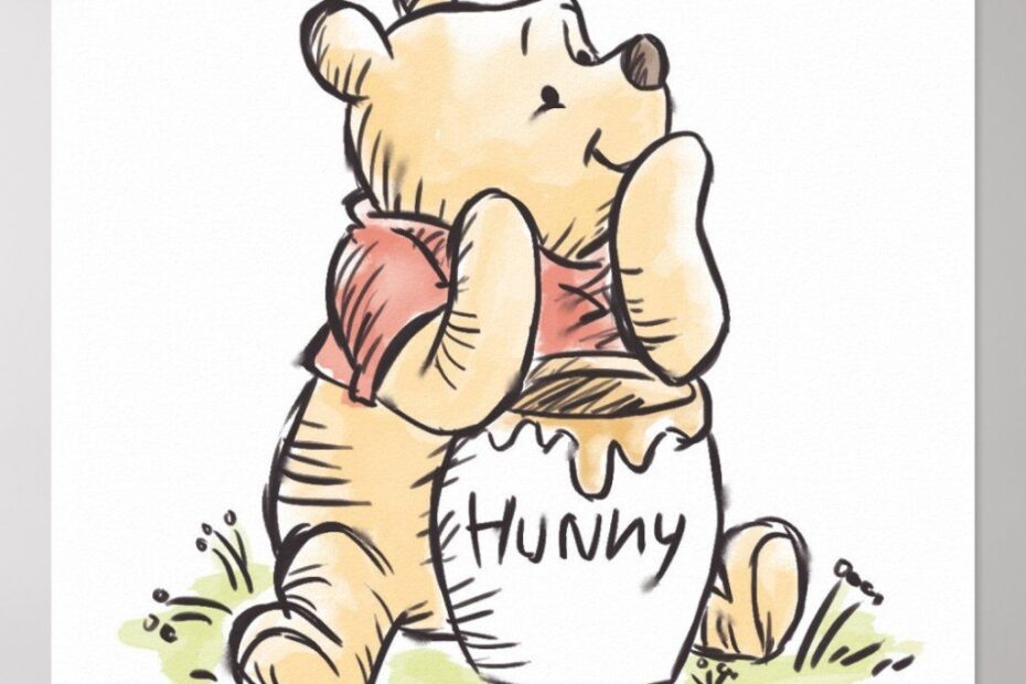 Winnie The Pooh Poster Zazzle In 2024 Winnie The Pooh Drawing