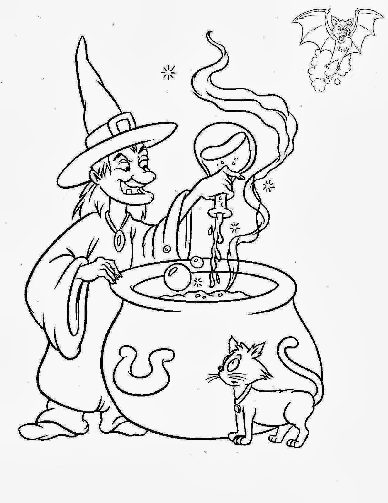 Witch Printable Coloring Pages
