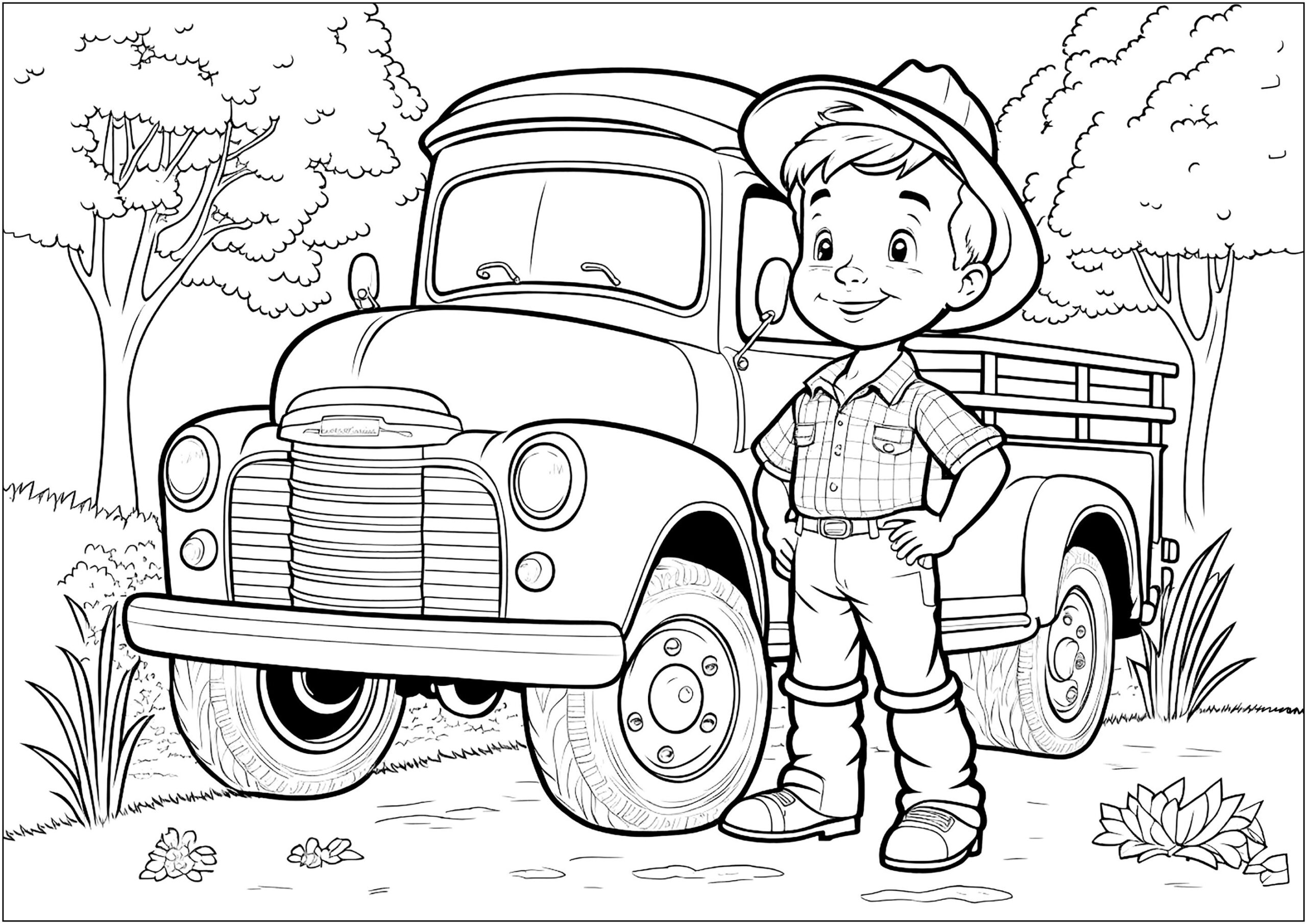 Young Farmer Farm Coloring Pages