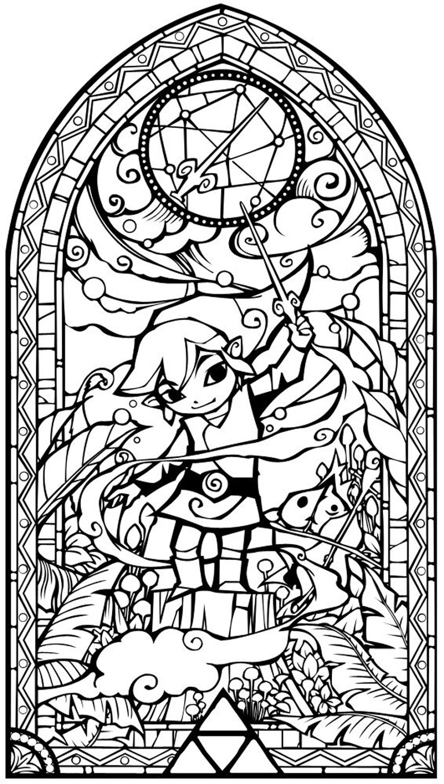 Zelda Adult A4 Colouring Windows To Print And Colour