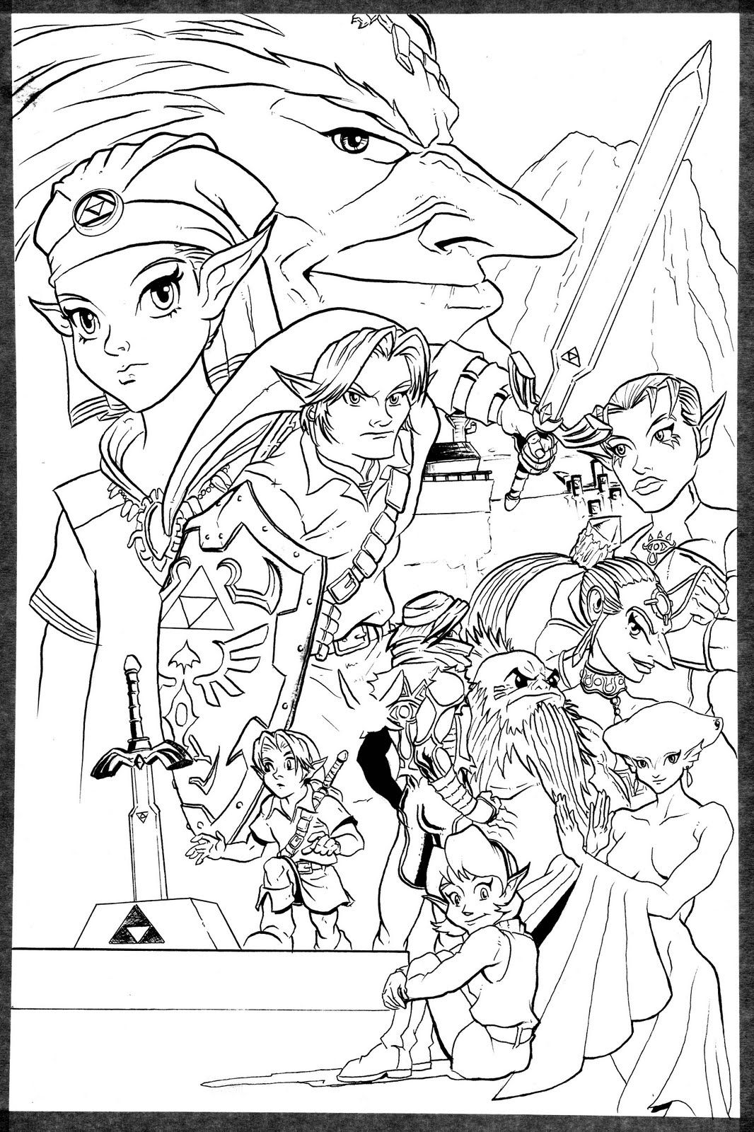 Zelda From Ocarena Of Time Free Colouring Pages