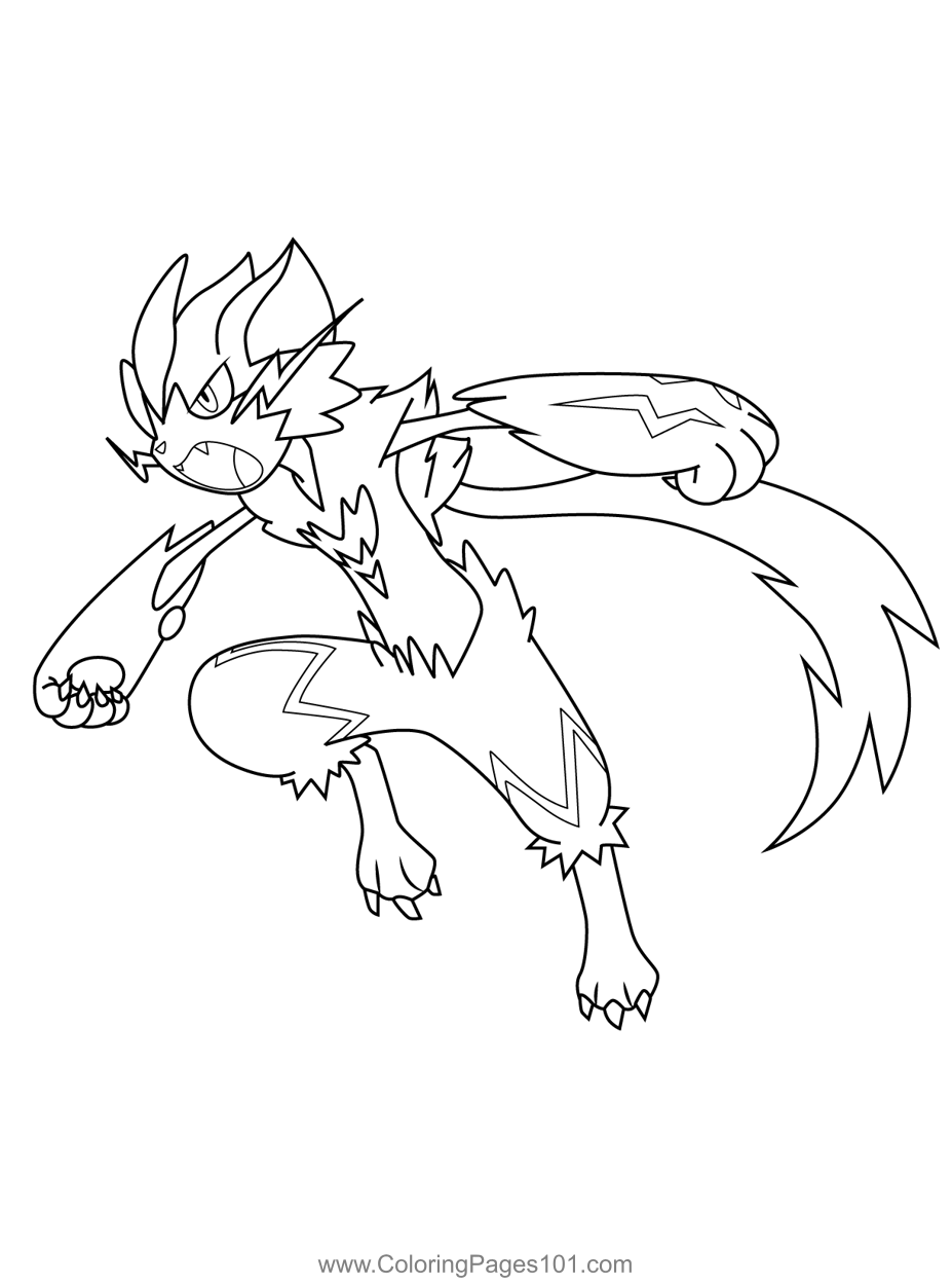 Zeraora Pokemon Coloring Page For Kids Free Pokemon Printable 