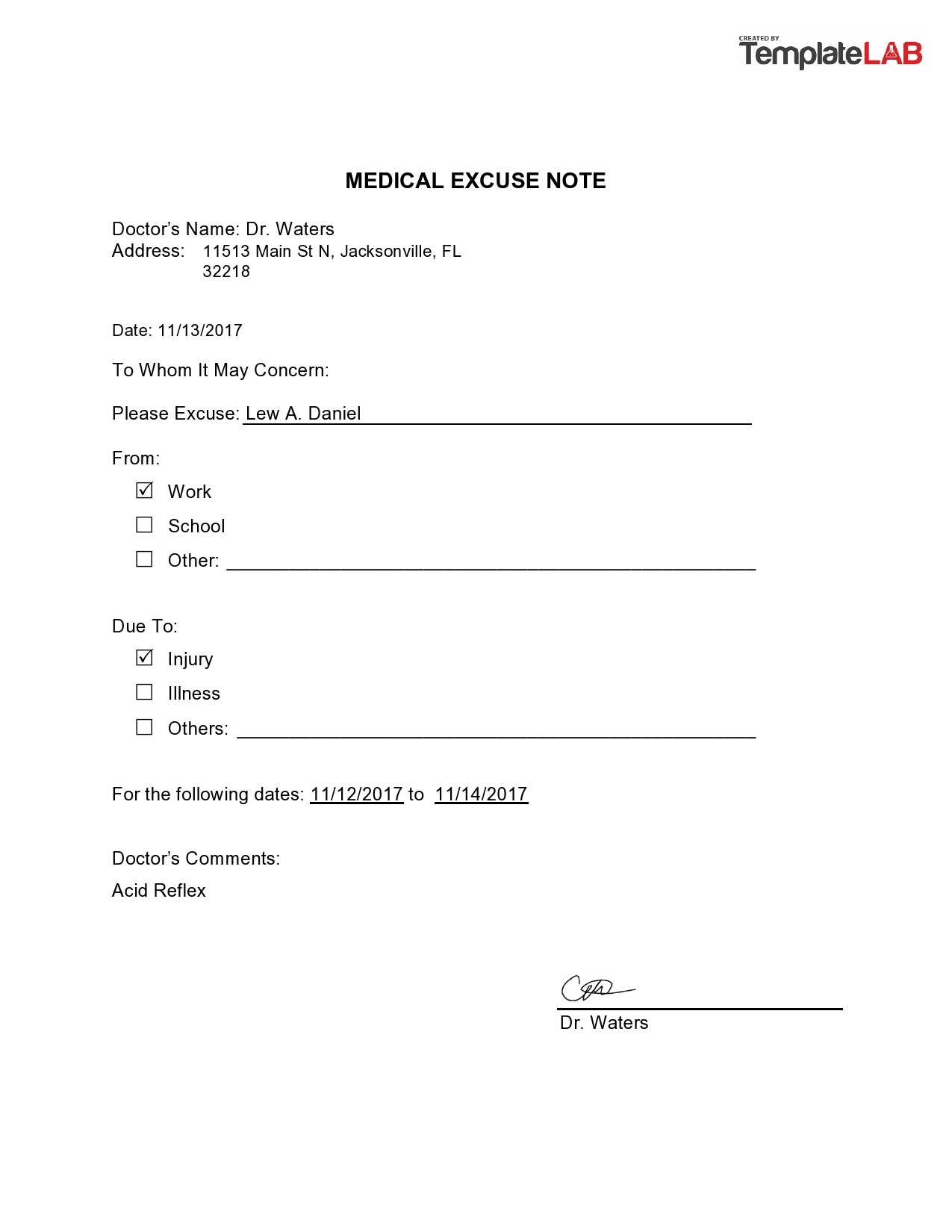 50 Free Doctor Note Templates for Work Or School 50 Free Doctor Note Templates for Work Or School