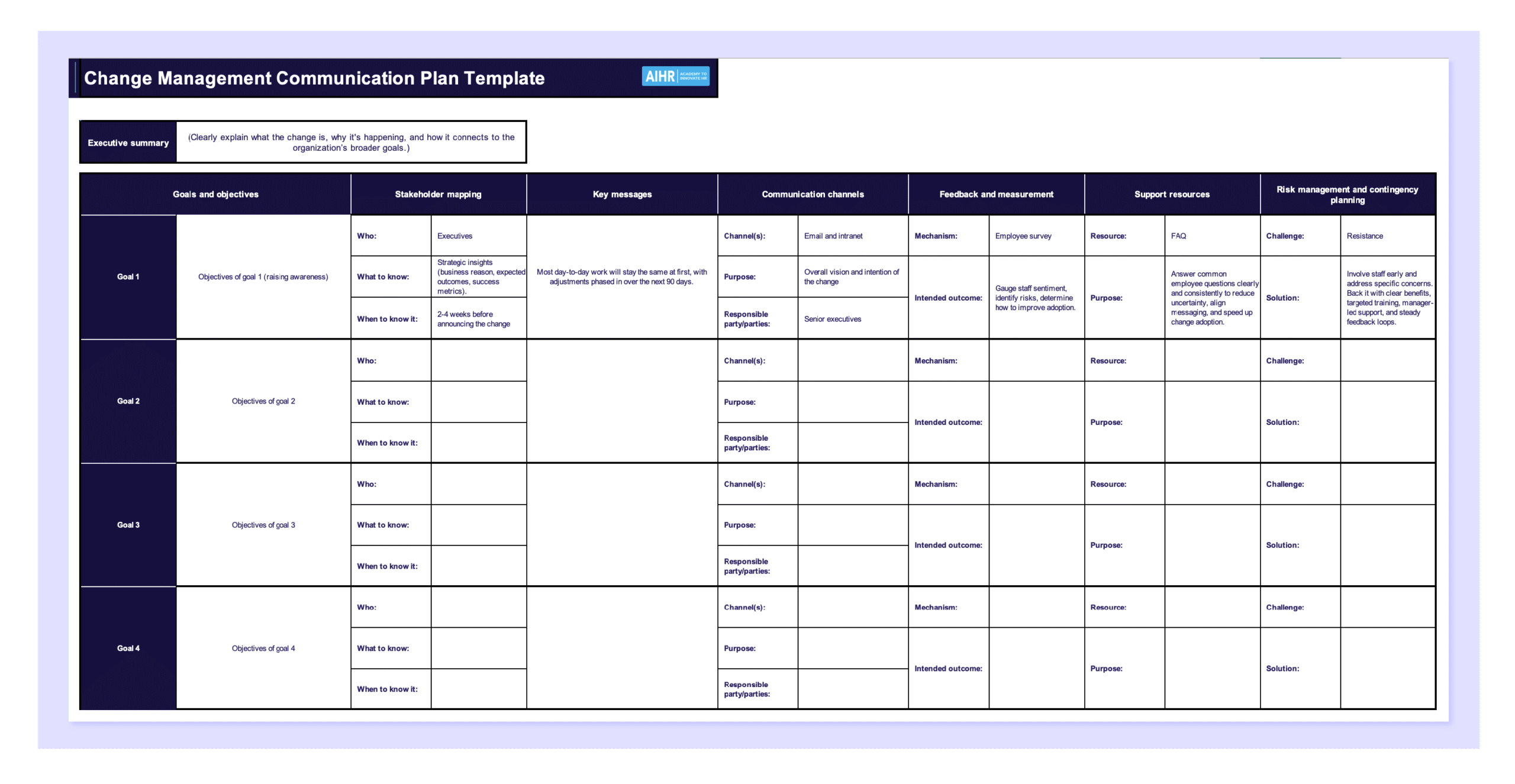 FREE Change Management Communication Plan Template FREE Change Management Communication Plan Template