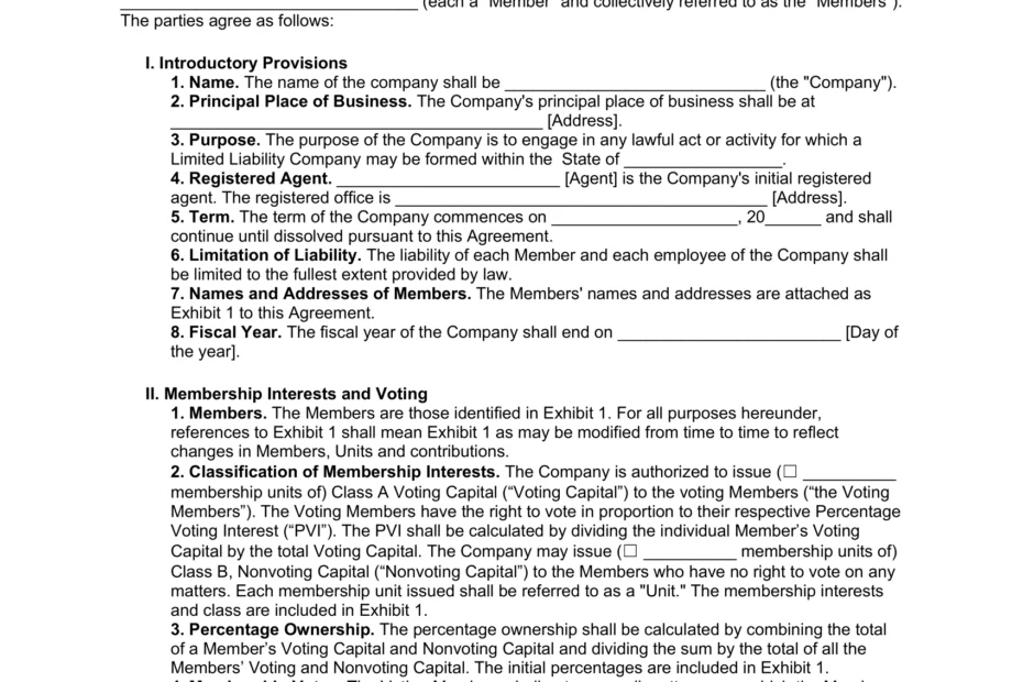 Free Florida LLC Operating Agreement Template PDF Word