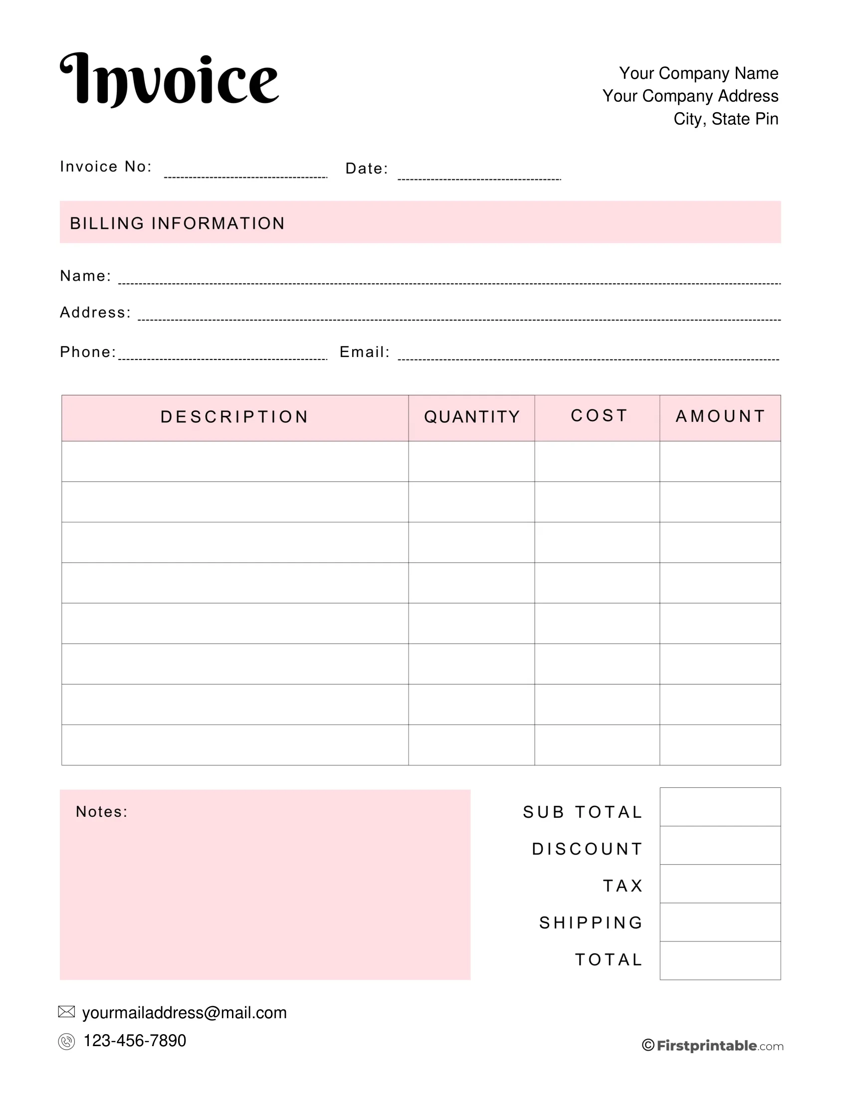 free printable templates for receipts